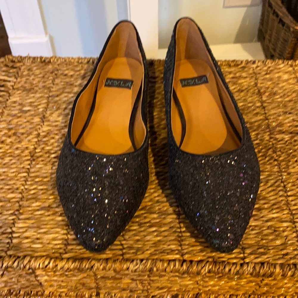 N.Y.L.A STANLEY Glitter Sparkle Flats, sz 7